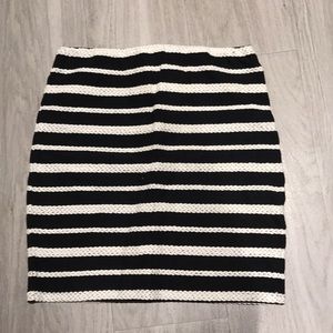 Black and white striped mini skirt from Max Studio